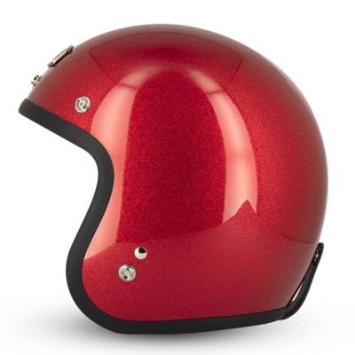 Casque Gasoline Jet Cafe Racer S250 Rouge Pailleté Brillant 