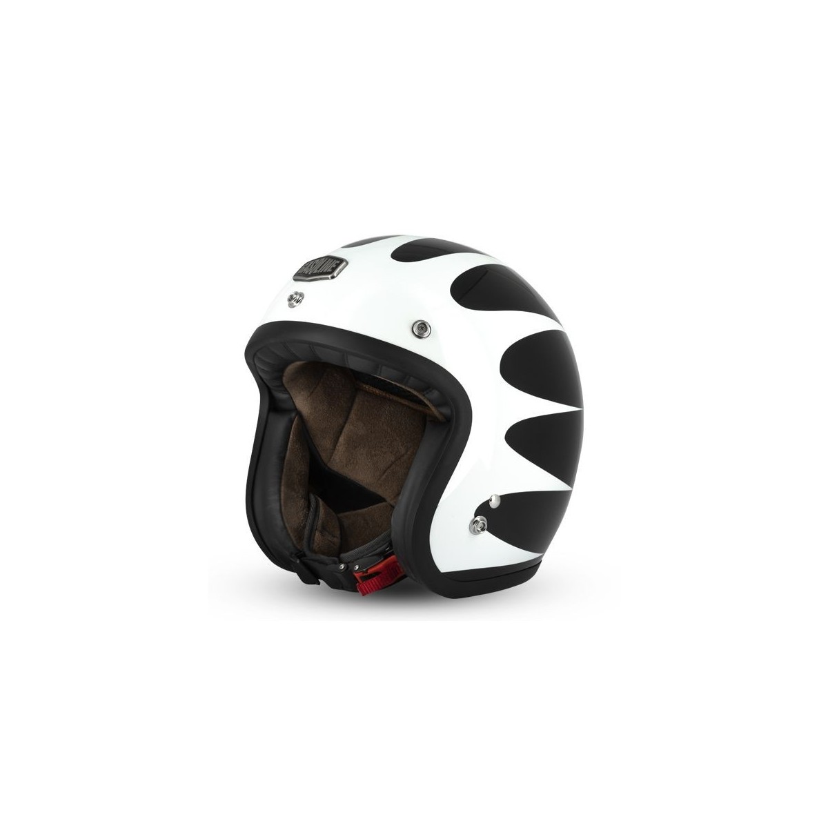 Casque Gasoline Jet Cafe Racer S250 Noir/Blanc Brillant 