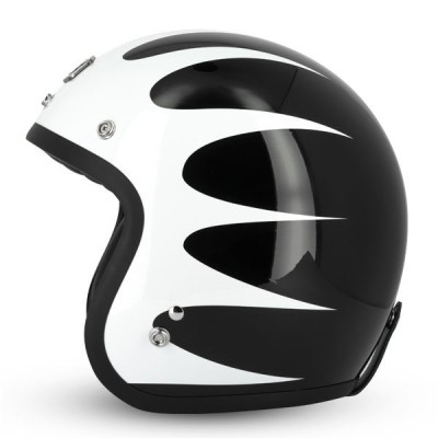 Casque Gasoline Jet Cafe Racer S250 Noir/Blanc Brillant 