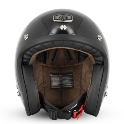 Casque Gasoline Jet Cafe Racer S250 Noir Pailleté Brillant 