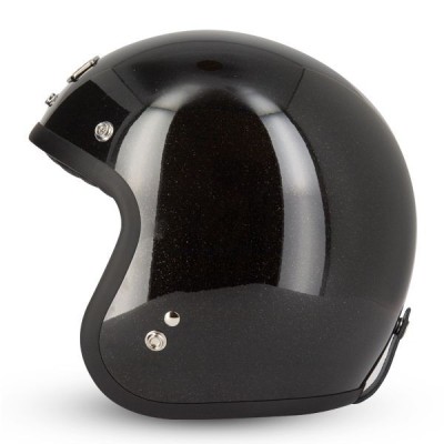 Casque Gasoline Jet Cafe Racer S250 Noir Pailleté Brillant 