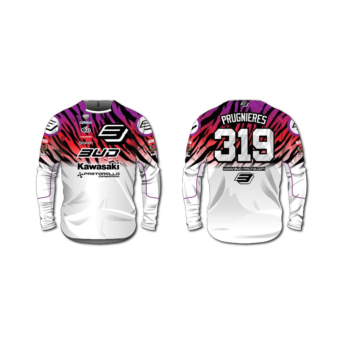 Maillot personnalisable BUD Zebra WSX Blanc Limited Edition 