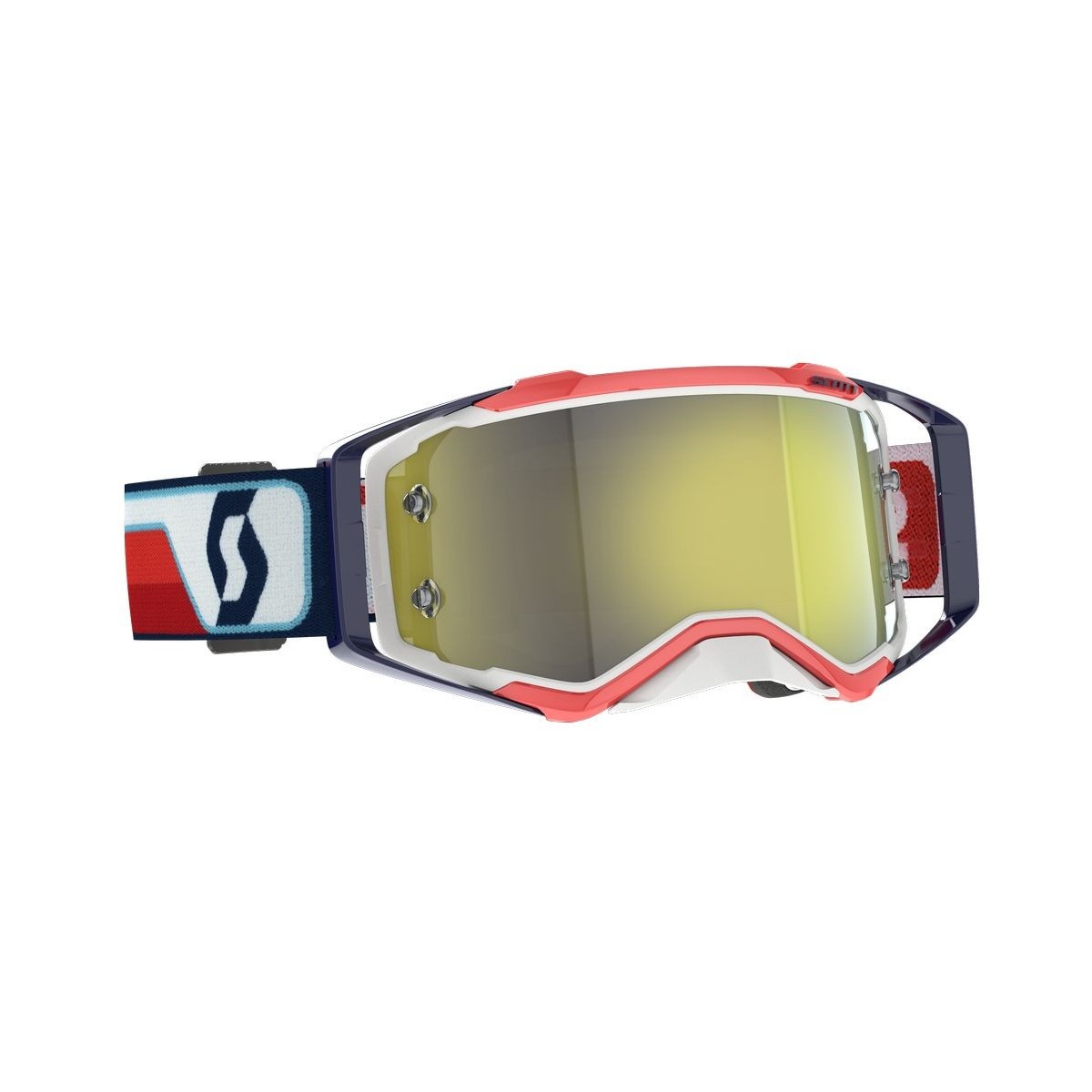 Masque Scott Prospect Rouge Blanc Ecran Jaune Chrome 