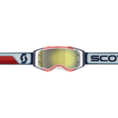 Masque Scott Prospect Rouge Blanc Ecran Jaune Chrome 