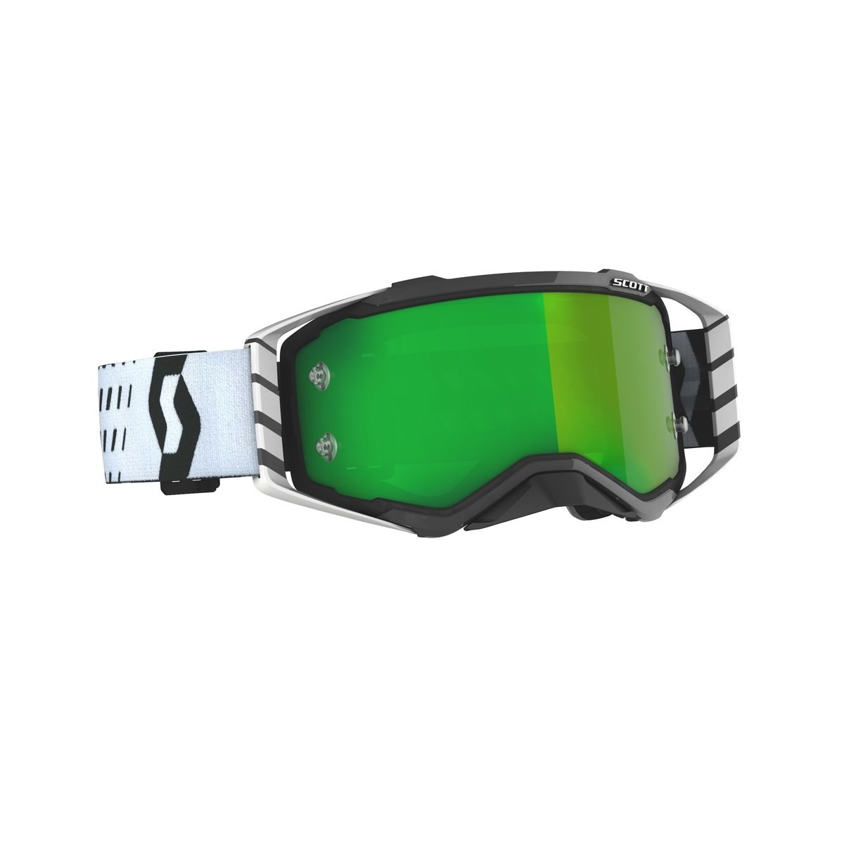 Masque Scott Prospect Noir Blanc Ecran Vert Chrome 