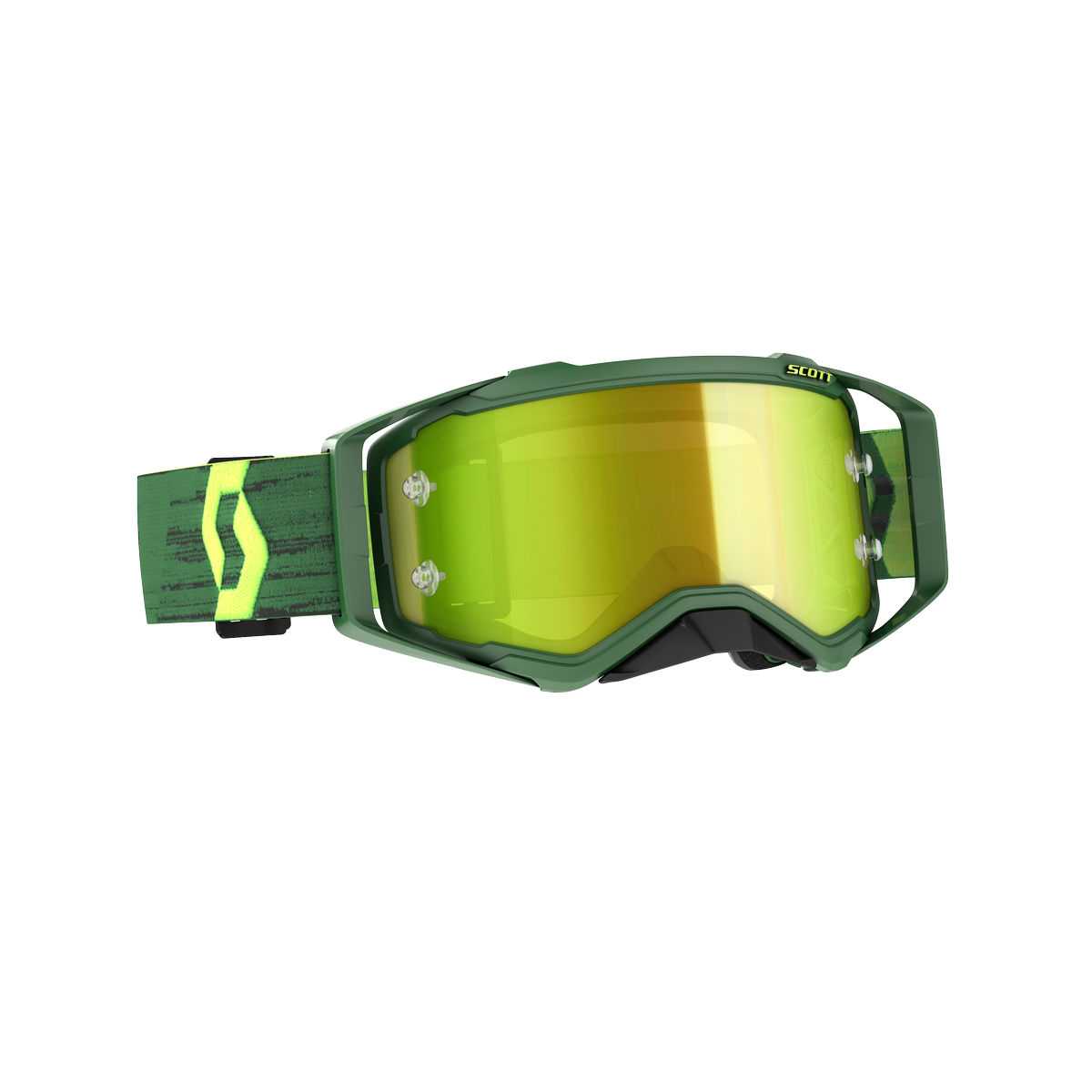 Masque Scott Prospect Vert Jaune Ecran Jaune Chrome 
