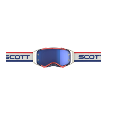 Masque Scott Prospect Heritage Retro Blanc Bleu Ecran Bleu Chrome 