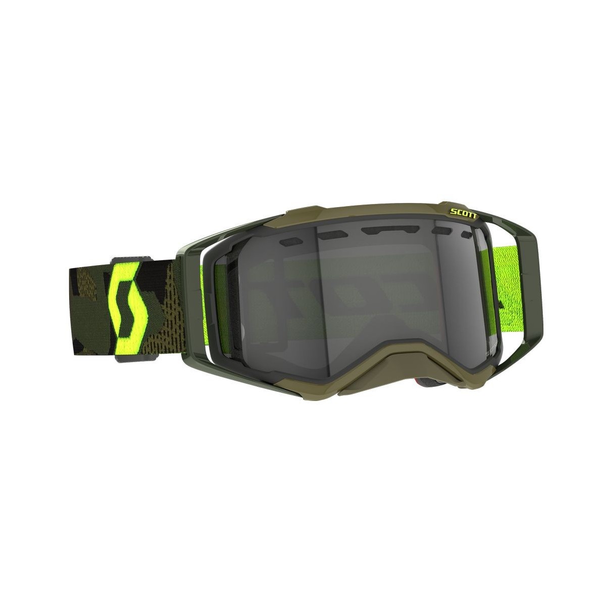 Masque Scott Prospect Enduro Vert Kaki Jaune Fluo Ecran Light Sensitive 