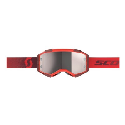 Masque Scott Fury Rouge Ecran Argent Chrome  