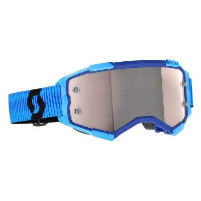 Masque Scott Fury Bleu Noir Ecran Silver Chrome  