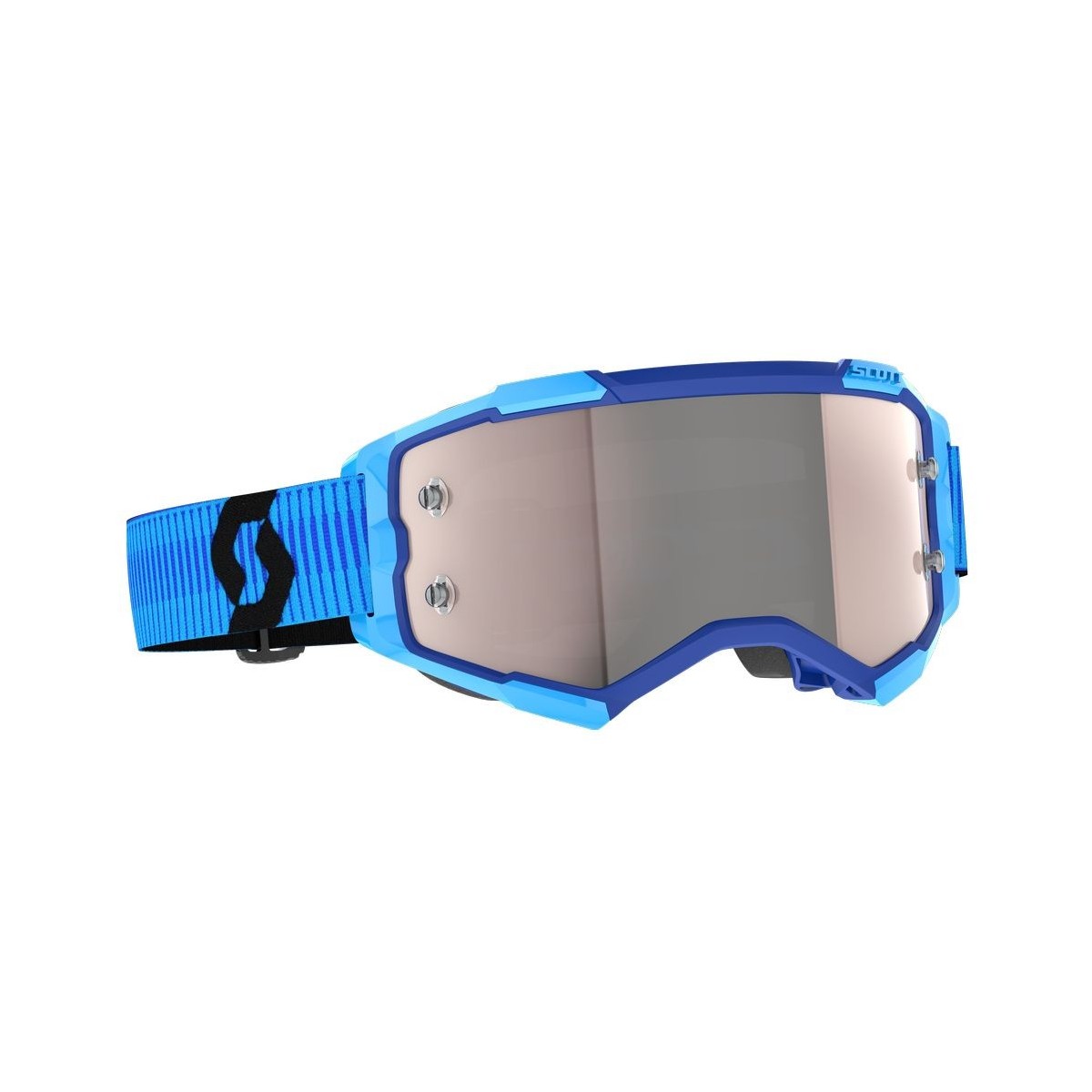 Masque Scott Fury Bleu Noir Ecran Silver Chrome  