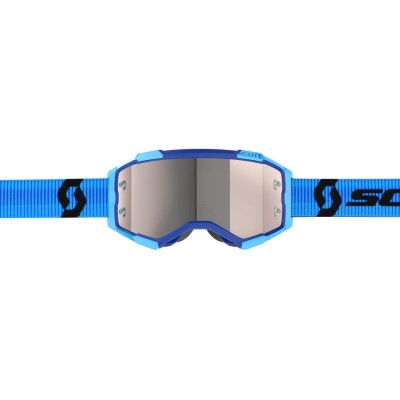 Masque Scott Fury Bleu Noir Ecran Silver Chrome  