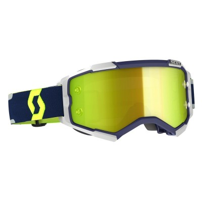 Masque Scott Fury Bleu Gris Ecran Jaune Chrome  