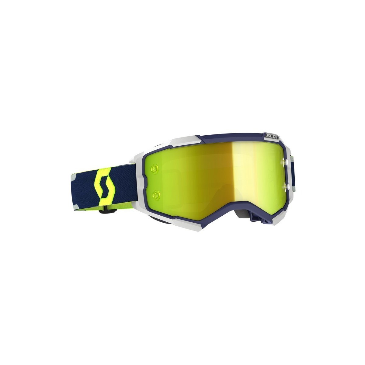 Masque Scott Fury Bleu Gris Ecran Jaune Chrome  