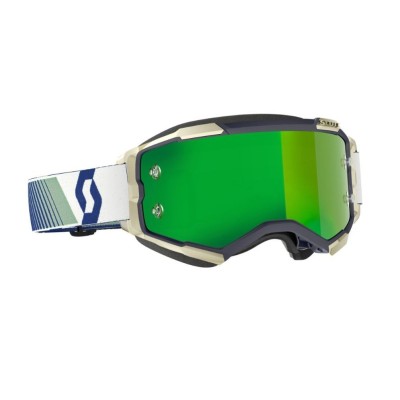 Masque Scott Fury Bleu Vert Ecran Vert Chrome  