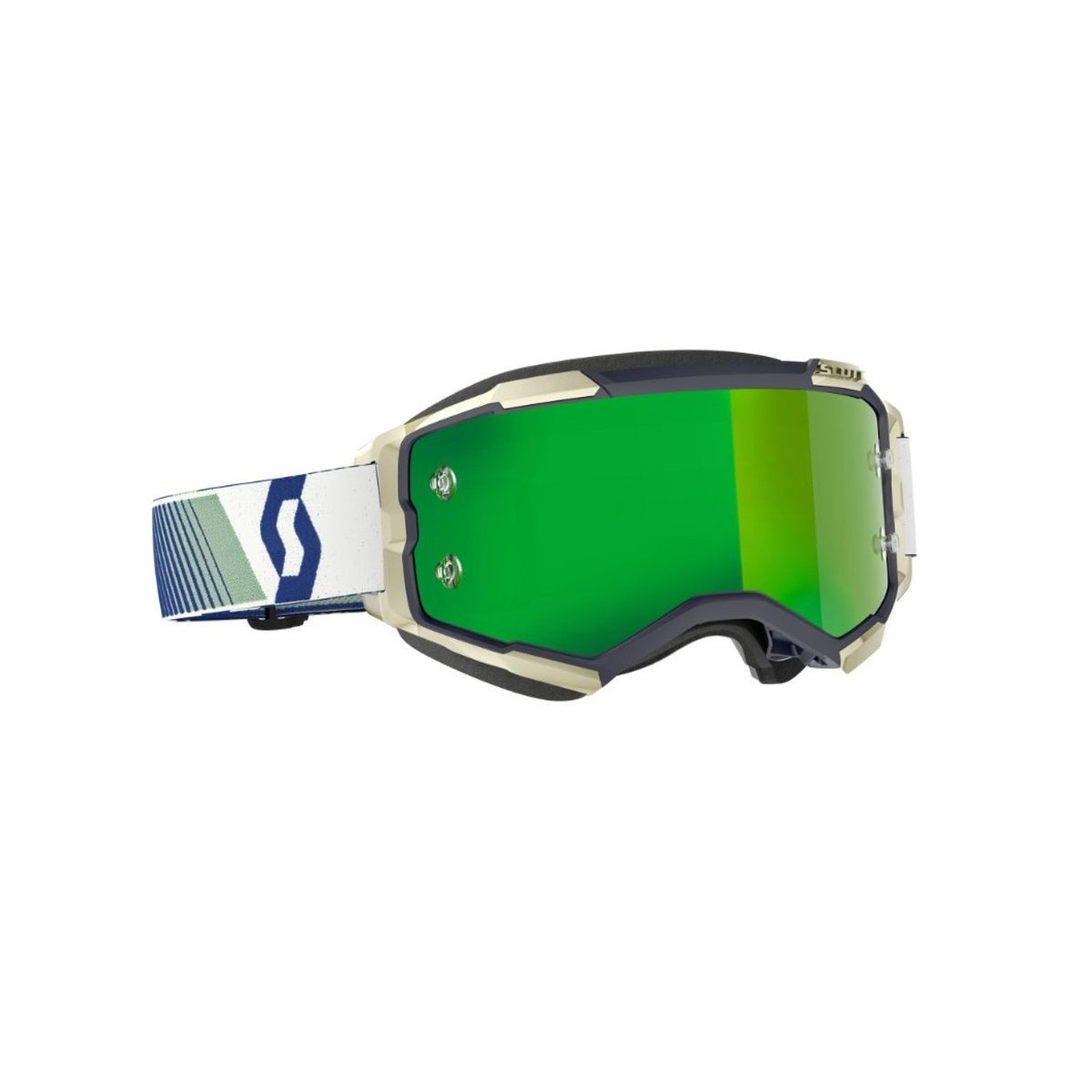 Masque Scott Fury Bleu Vert Ecran Vert Chrome  