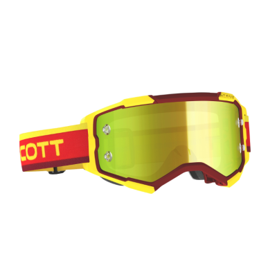 Masque Scott Fury Heritage Rouge Jaune Ecran Jaune Chrome  