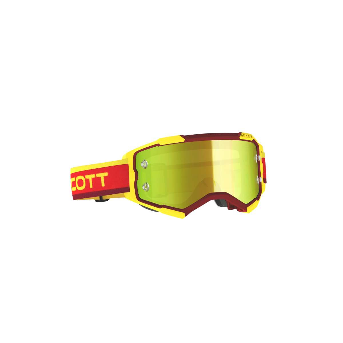 Masque Scott Fury Heritage Rouge Jaune Ecran Jaune Chrome  