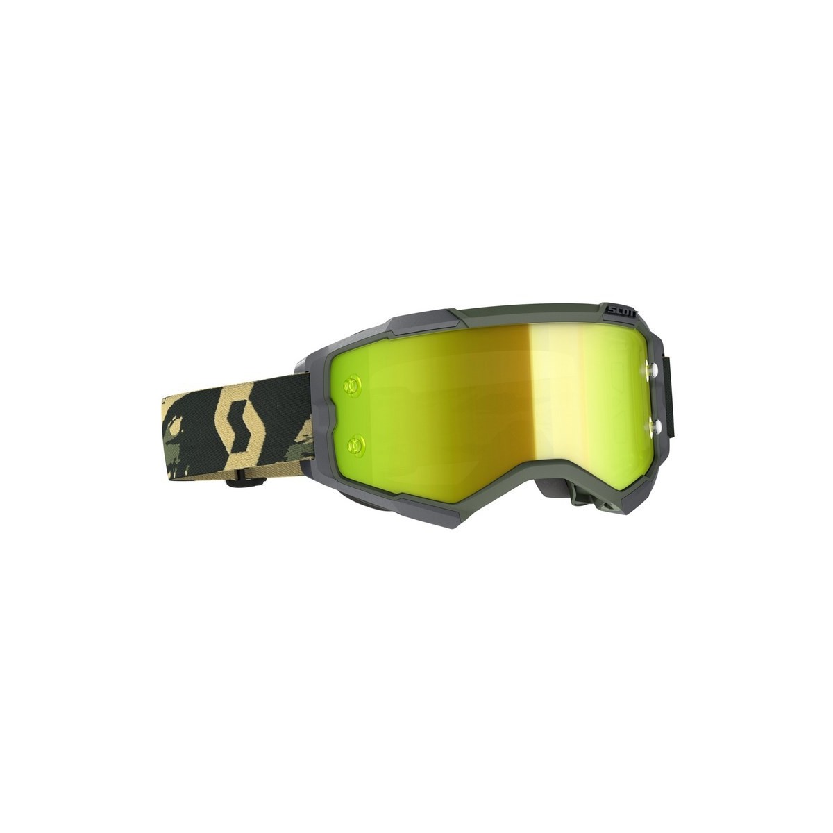 Masque Scott Fury San Diego 20 Camo Kaki Ecran Chrome Jaune 
