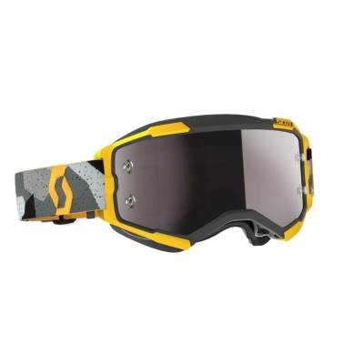 Masque Scott Fury Gris Camo Jaune Ecran Silver Chrome  