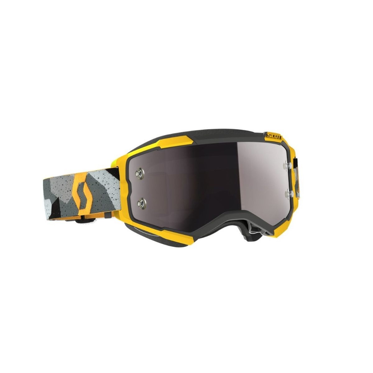 Masque Scott Fury Gris Camo Jaune Ecran Silver Chrome  