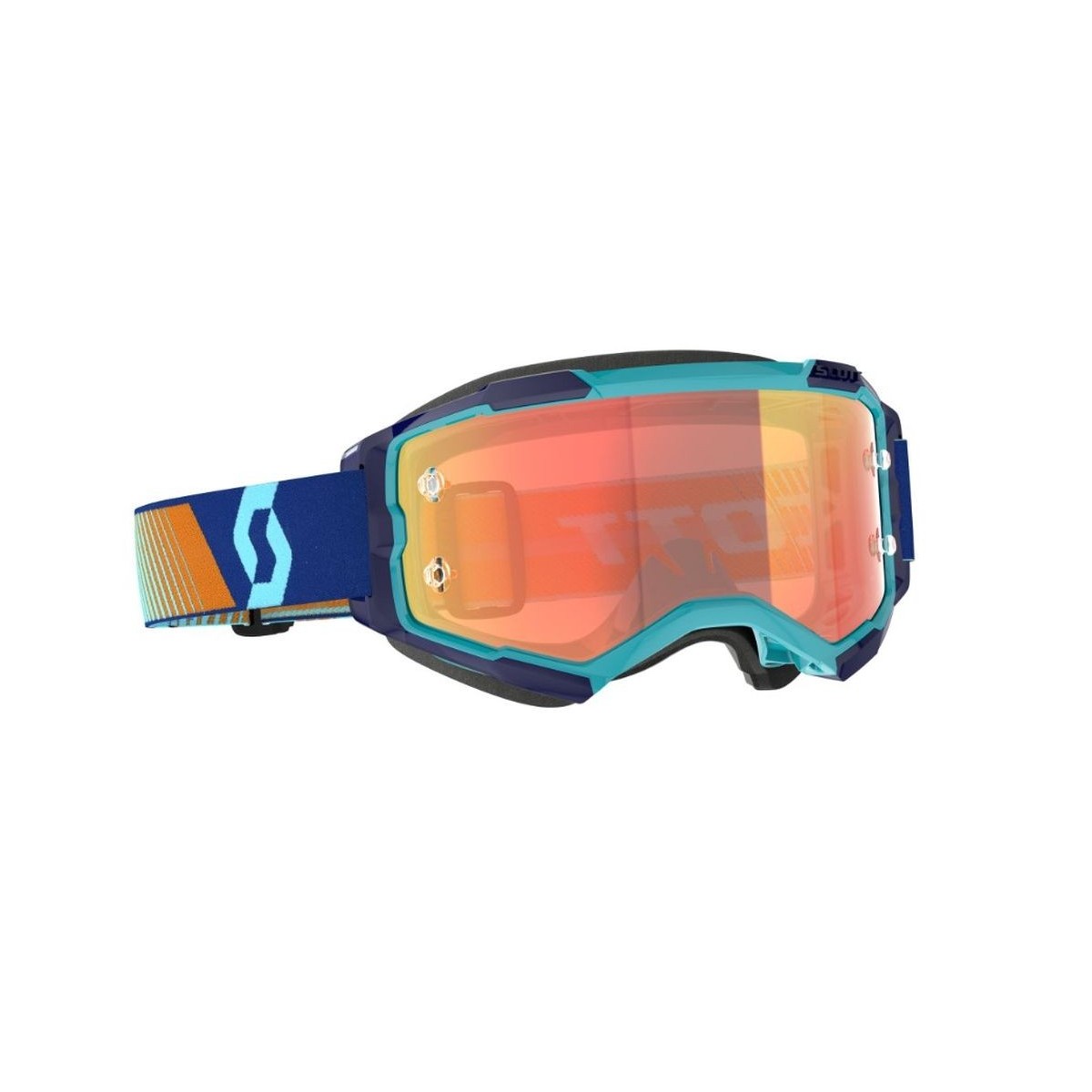 Masque Scott Fury Bleu Royal Orange Ecran Orange Chrome  