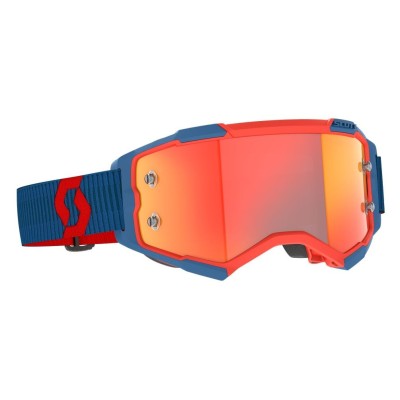 Masque Scott Fury Bleu Fonce Rouge Fluo Ecran Orange Chrome  