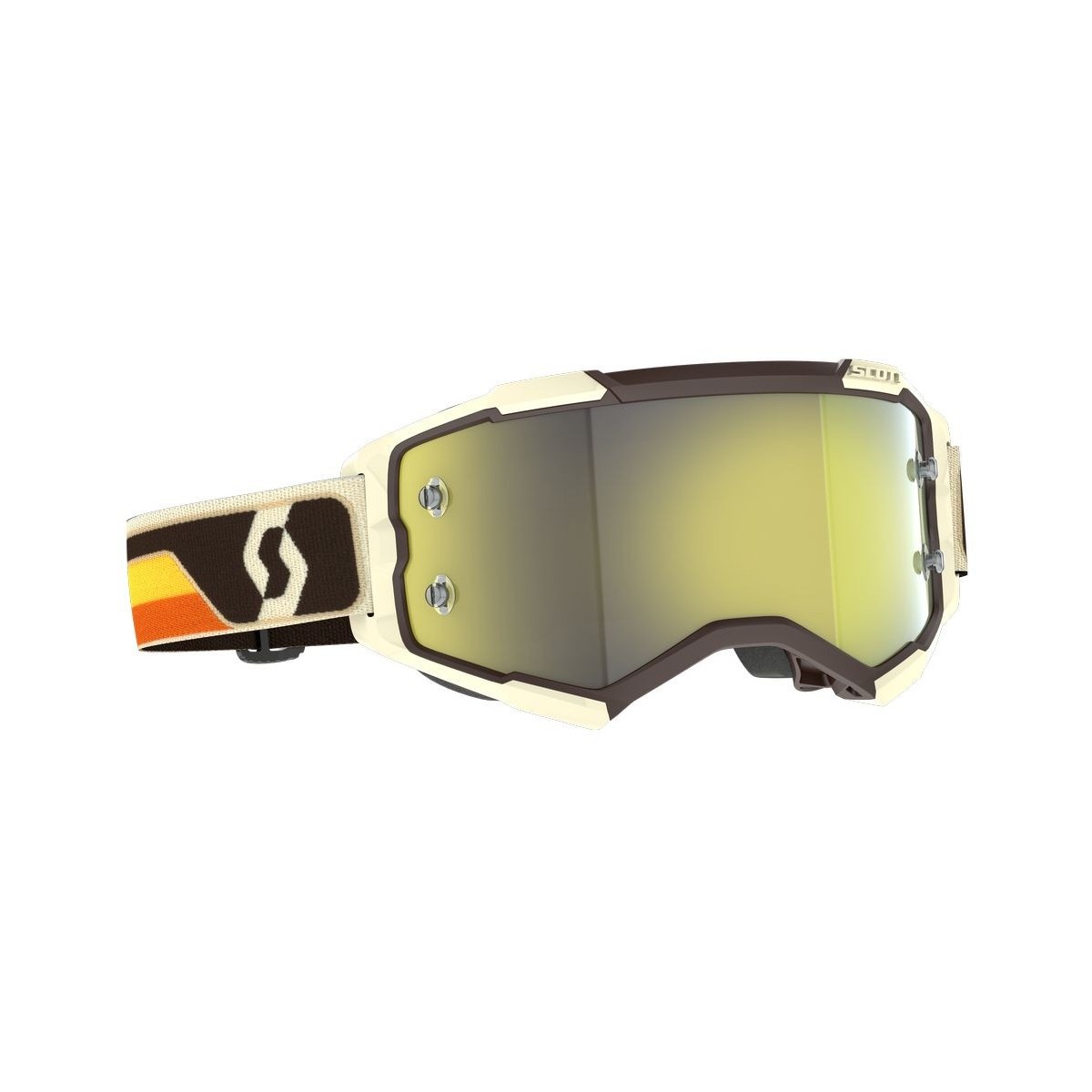 Masque Scott Fury Marron Beige Ecran Yellow Chrome  