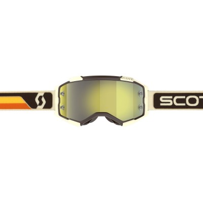 Masque Scott Fury Marron Beige Ecran Yellow Chrome  