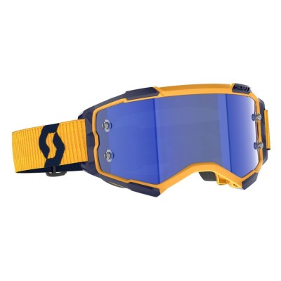Masque Scott Fury Jaune Fonce Bleu Fonce Ecran Bleu Chrome  