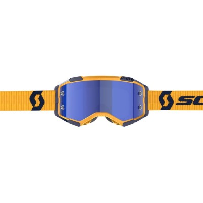 Masque Scott Fury Jaune Fonce Bleu Fonce Ecran Bleu Chrome  