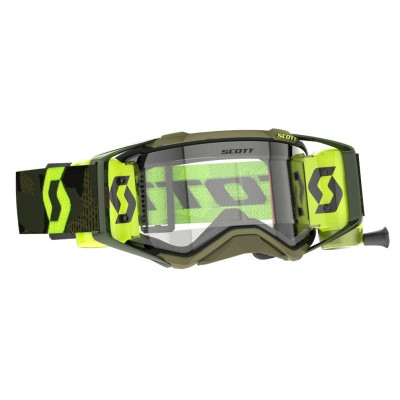 Masque Scott Prospect Super WFS Roll Off Vert Kaki Jaune Fluo Ecran Clair 