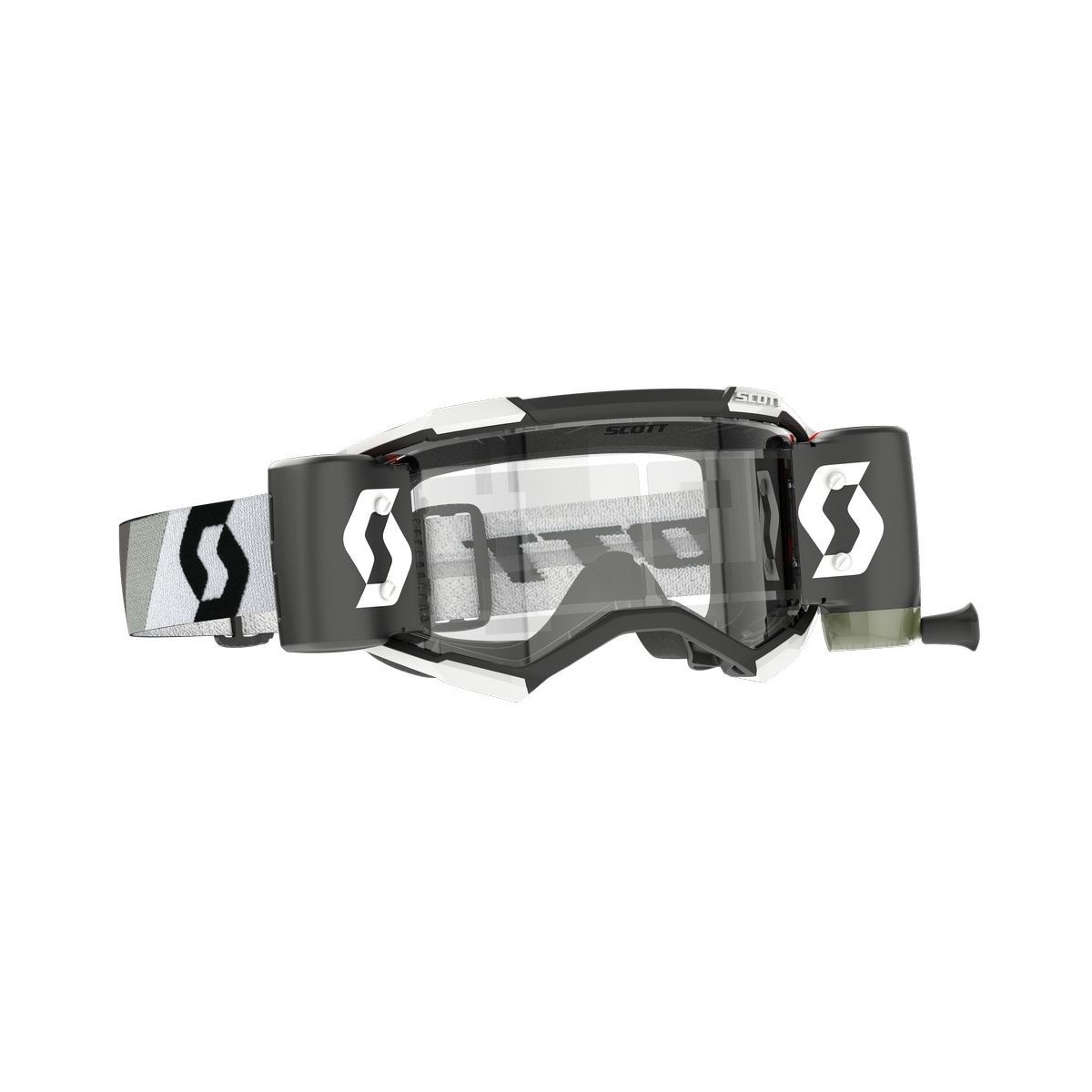 Masque Scott Fury WFS Roll Off Noir Prenium Blanc ecran clair 
