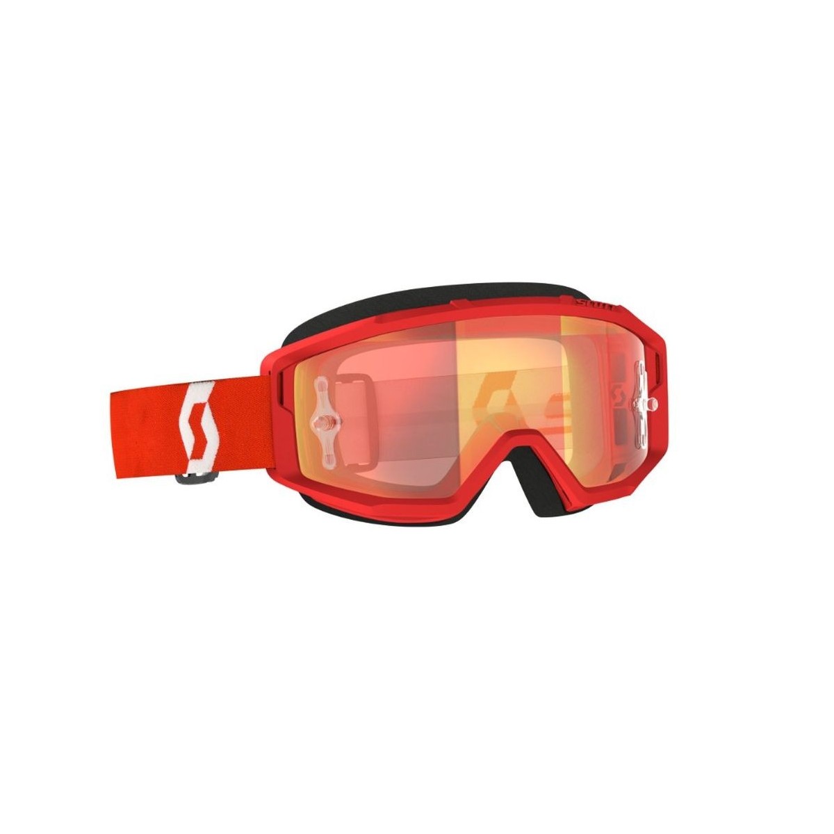 Masque Scott Primal Rouge Blanc Ecran Orange Chrome 