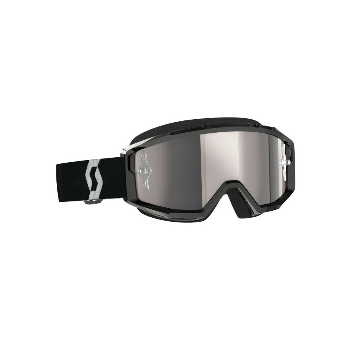 Masque Scott Primal Noir Blanc Ecran Silver Chrome 