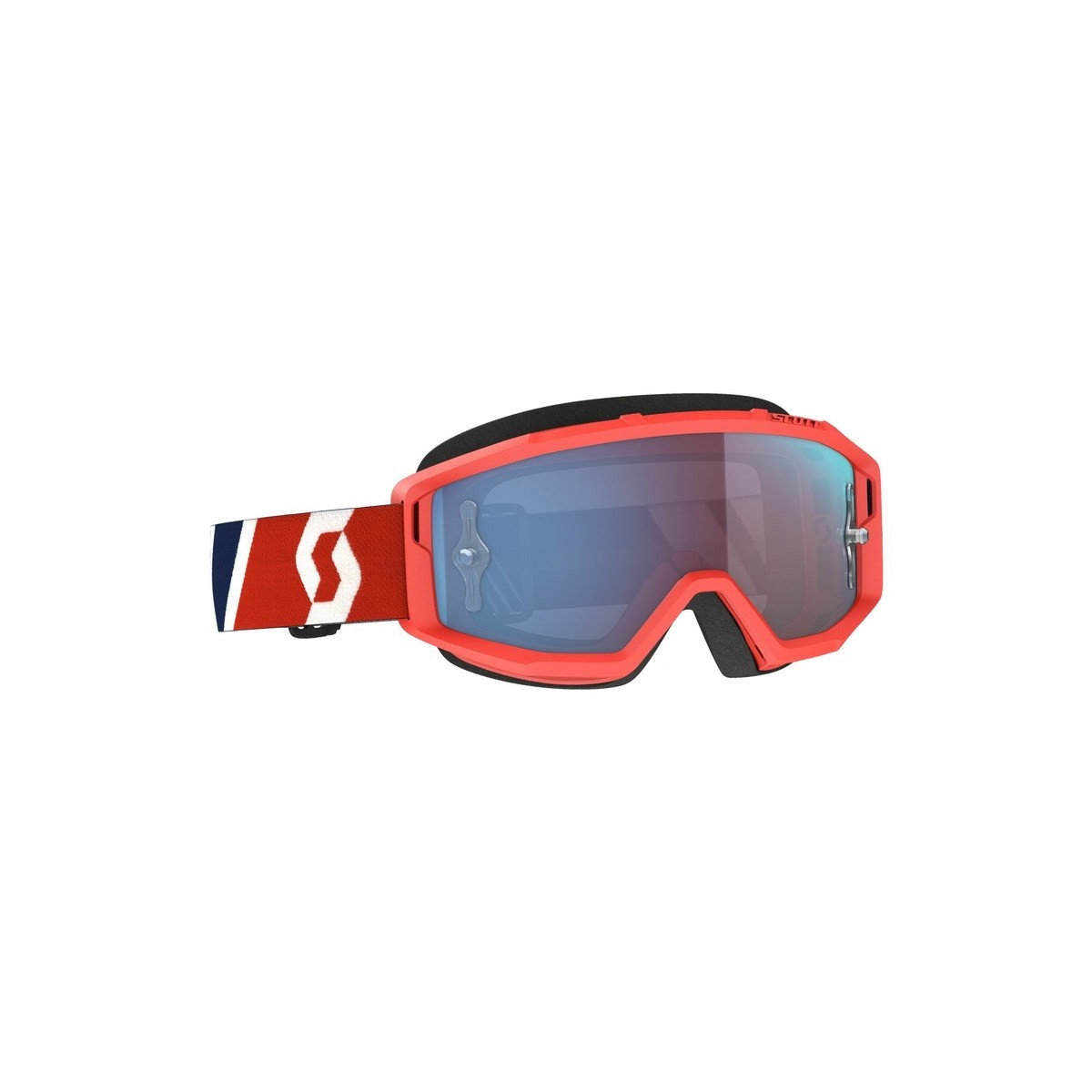 Masque Scott Primal Rouge Bleu Ecran Bleu Chrome 