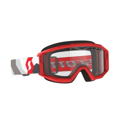 Masque Scott Primal Enduro Camo Blanc Rouge écran Clair 