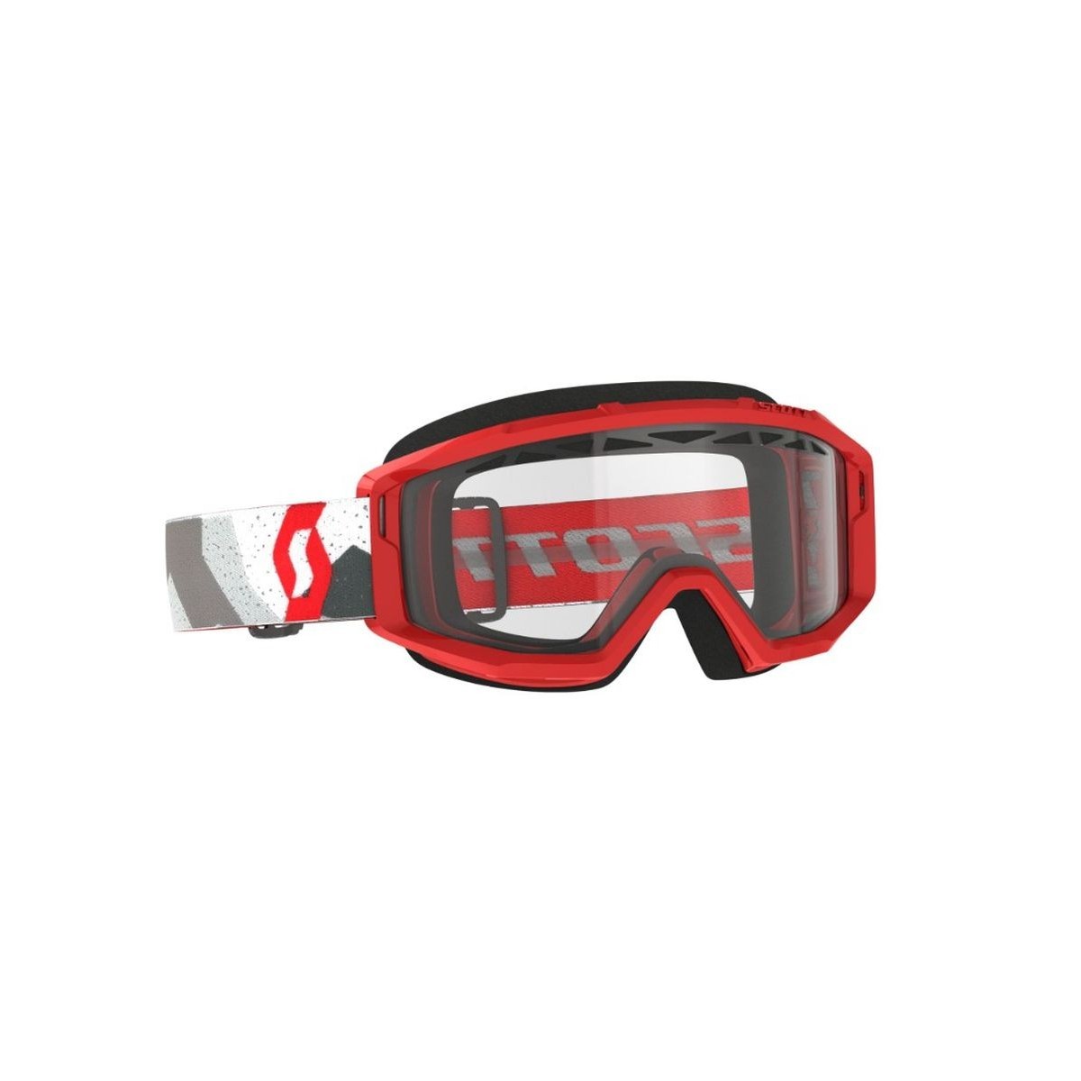 Masque Scott Primal Enduro Camo Blanc Rouge écran Clair 