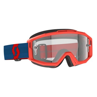 Masque Scott Split OTG Bleu Fonce Rouge Fluo Ecran Clair Works 