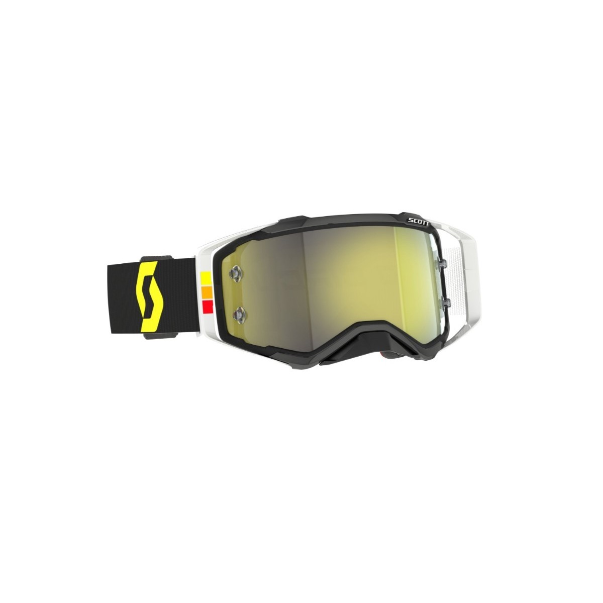 Masque Scott Prospect Pro Circuit Noir Blanc Ecran Jaune Chrome 