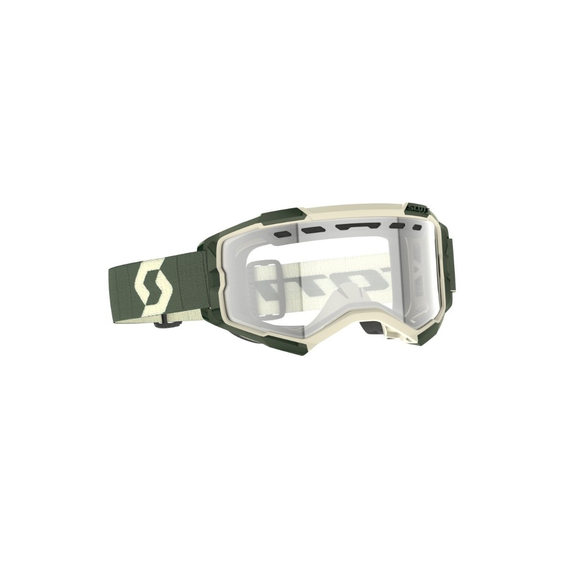 Masque Scott Fury Enduro Vert Kaki Ecran Clair 