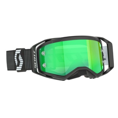 Masque Scott Prospect 2.0 Noir Blanc/Ecran Vert chrome  