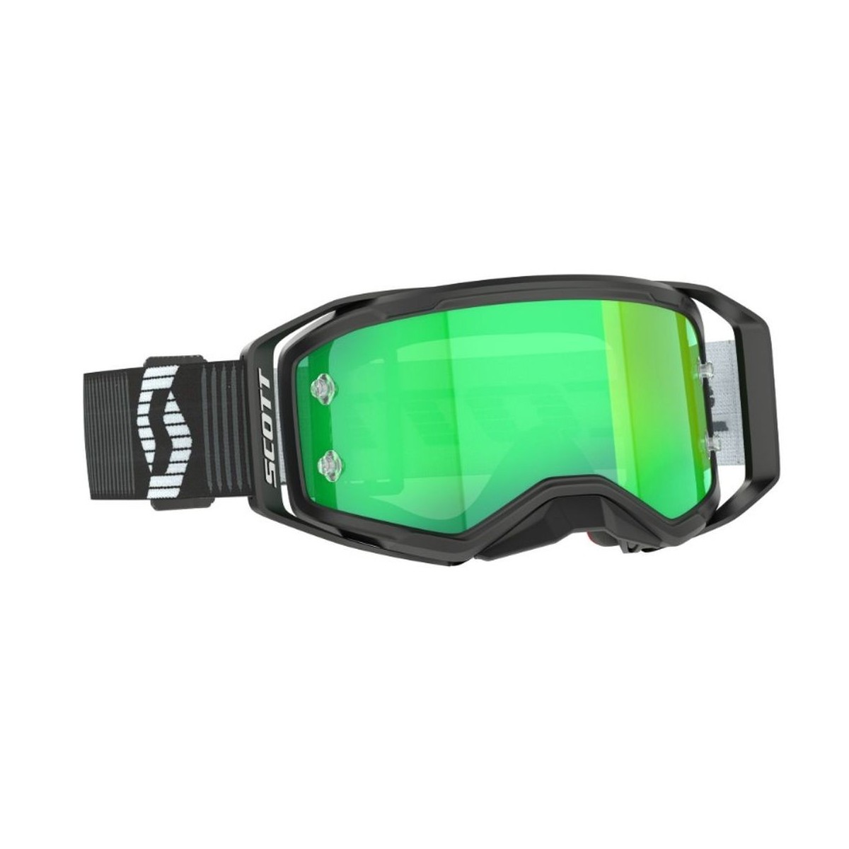 Masque Scott Prospect 2.0 Noir Blanc/Ecran Vert chrome  