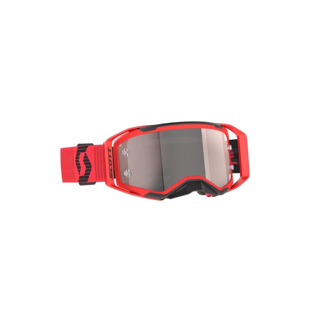 Masque Scott Prospect 2.0 Rouge Noir/Ecran Argent chrome  