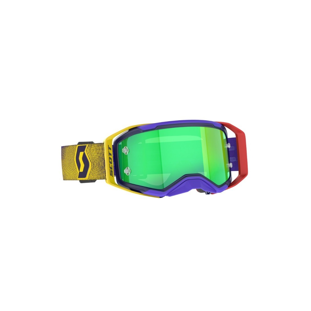 Masque Scott Prospect 2.0 Rouge Jaune/Ecran Vert chrome  