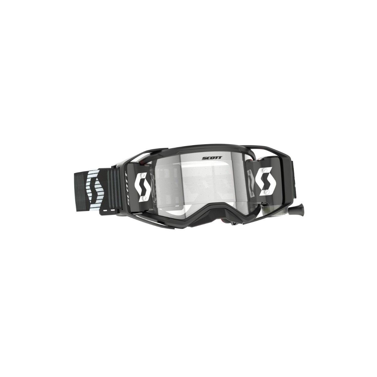 Masque Scott Prospect 2.0 Super WFS Roll Off Noir Blanc Ecran Clair 