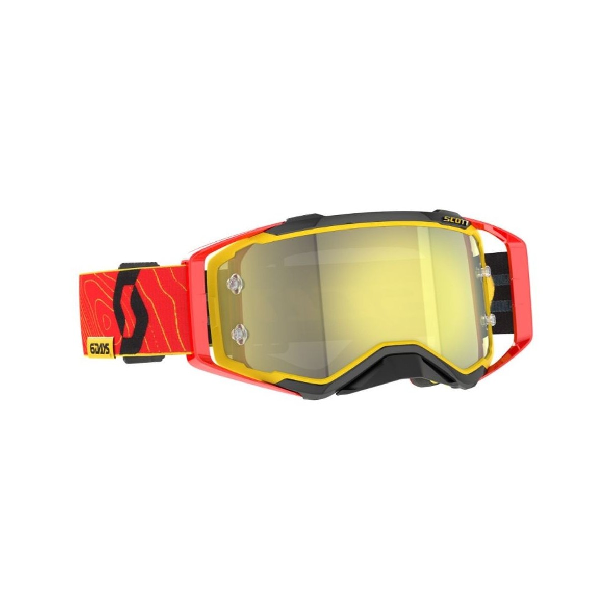 Masque Scott Prospect 6 Days 2024 Spain Rouge Jaune/Ecran Jaune Chrome 