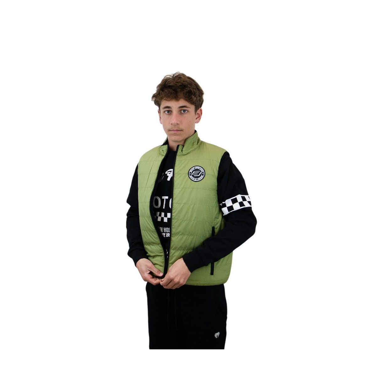 Bodywarmer quilted sans manche Bud Racing Kakhi 