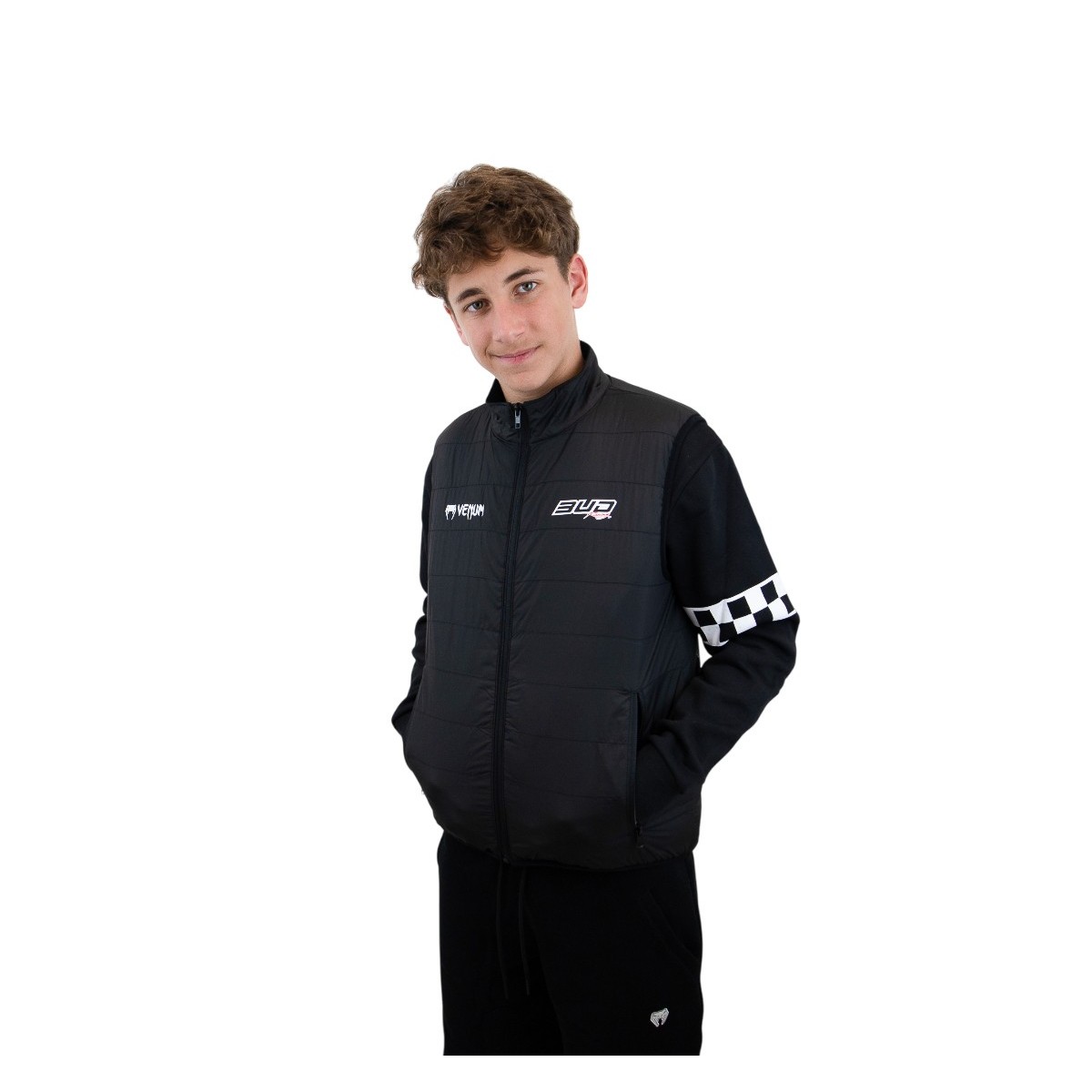 Bodywarmer quilted sans manche Team Bud Racing 24 Noir/Vert 