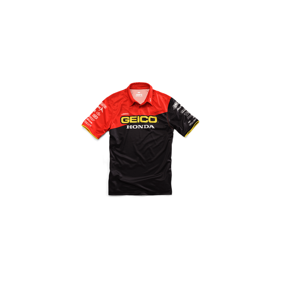 Chemise Pit Shirt 100% Geico/Honda Team Noir 